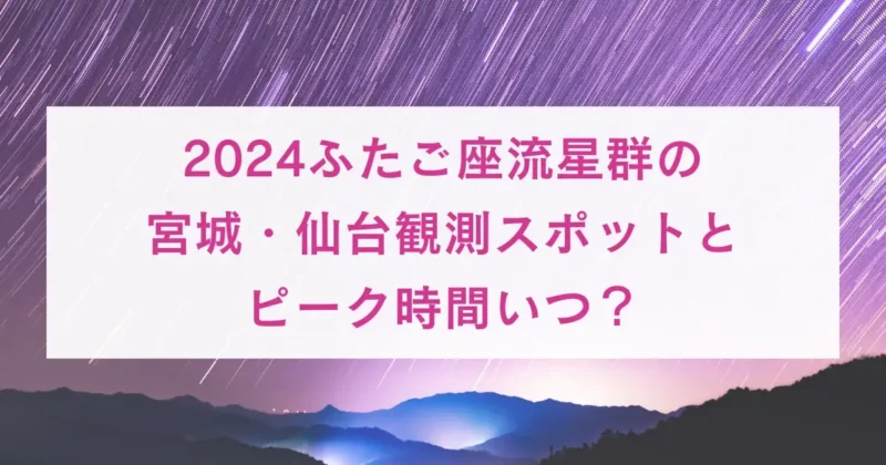 2024ふたご座流星群の宮城・仙台観測スポットとピーク時間いつ？