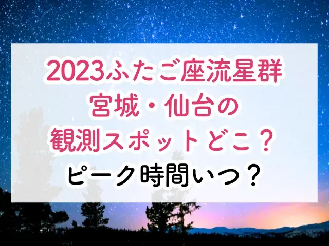 2023ふたご座流星群の宮城・仙台観測スポットとピーク時間いつ？