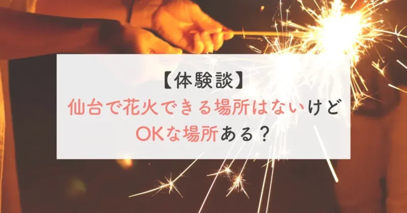 【体験談】仙台で花火できる場所はないけどOKな場所ある？