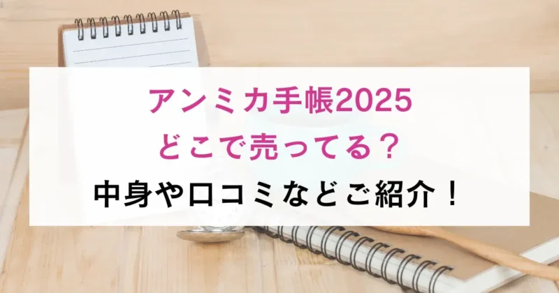 アンミカ手帳2025どこで売ってる？中身や口コミなどご紹介！